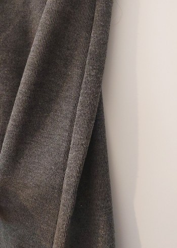 Gri Midi Yırtmaçlı Kalem Etek - Görsel 5