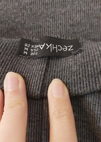 Gri Midi Yırtmaçlı Kalem Etek - Görsel 6