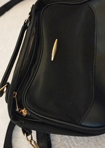 Siyah Kemerli Deri Kadın Çanta - Görsel 4