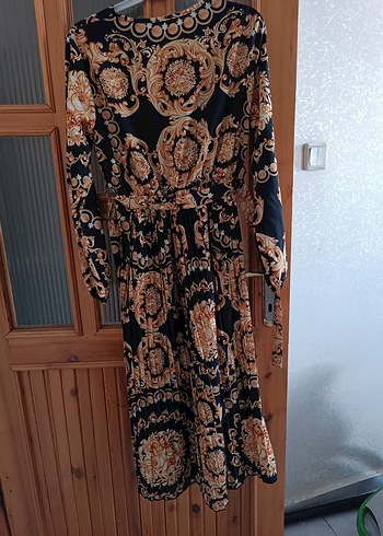 Uzun Desenli Bohem Kadın Elbise - Görsel 2