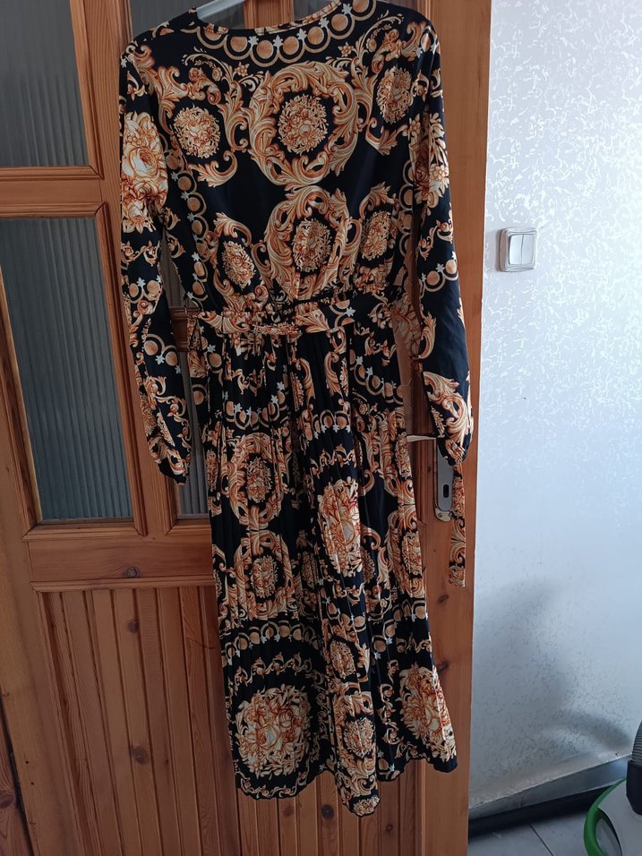 Uzun Desenli Bohem Kadın Elbise - Görsel 2