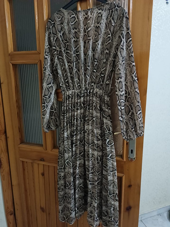 Yılan Desenli Bohem Uzun Elbise - Görsel 3