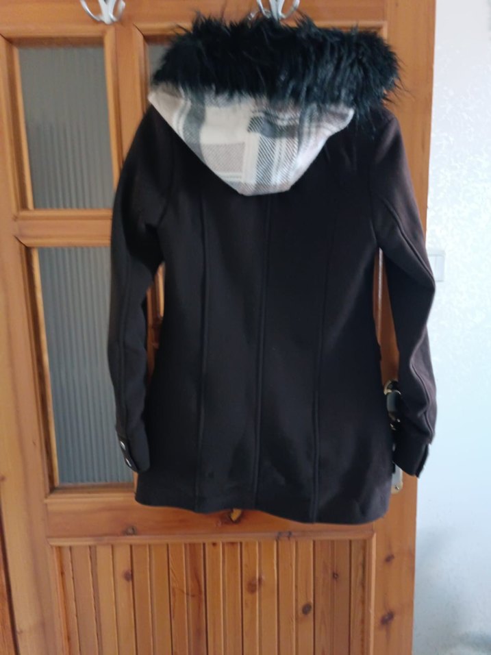 Kürklü Detaylı Kahverengi Kadın Kışlık Mont - Görsel 2