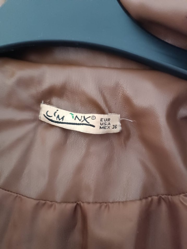 Kahverengi Deri Midi Kadın Ceket - Görsel 2