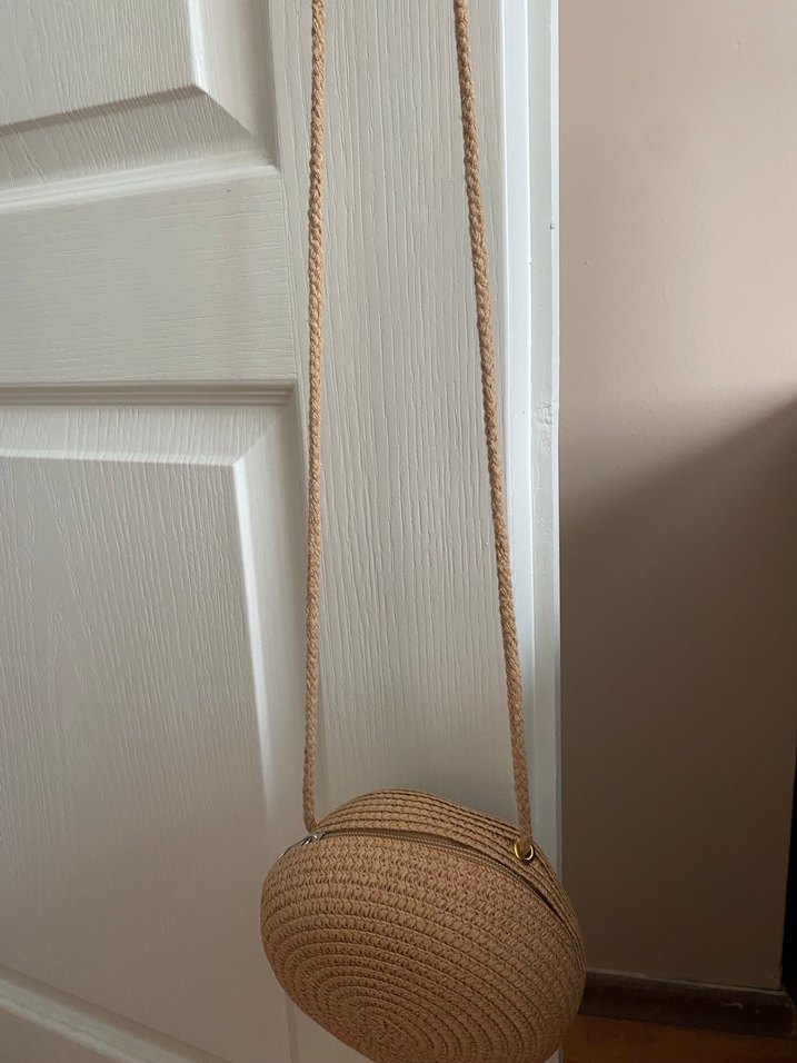 Bej Nakışlı Örgü Bohem Kadın Çapraz Çanta - Görsel 2