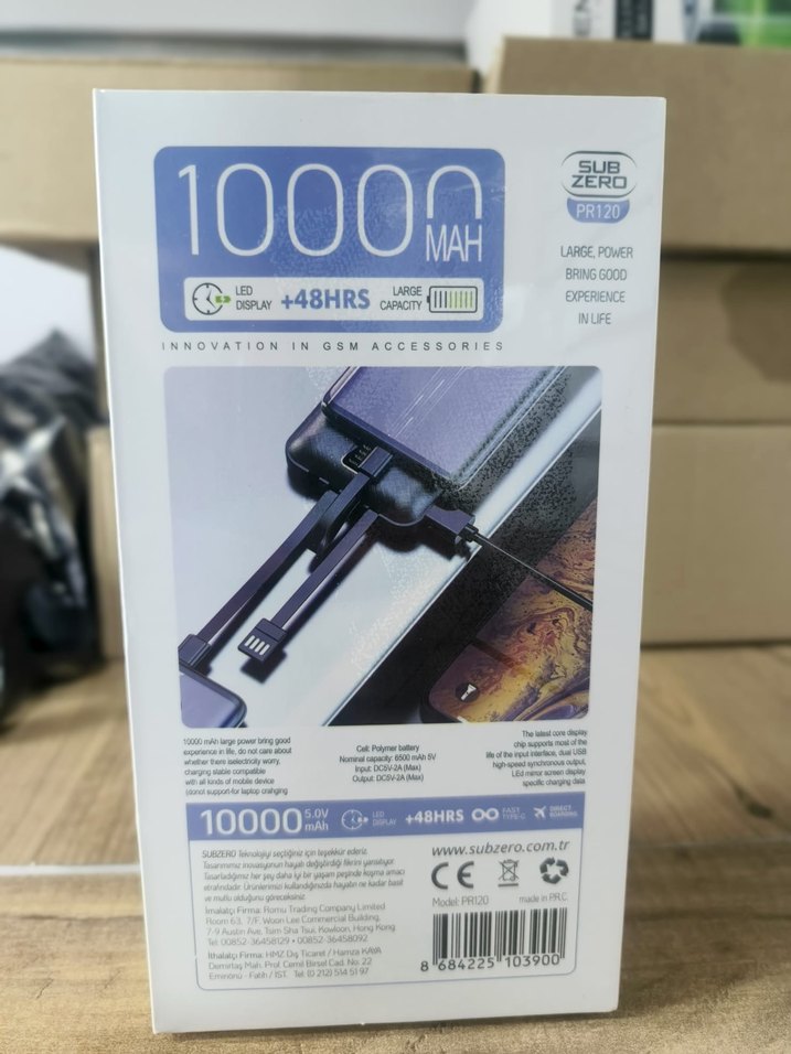 10000mAh Taşınabilir Siyah Powerbank - Görsel 2