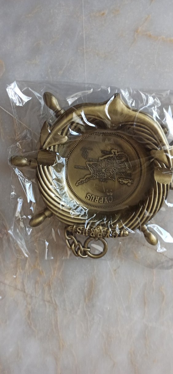 Vintage Parlak Altın Erkek Rozeti - Kıbrıs Temalı - Görsel 2