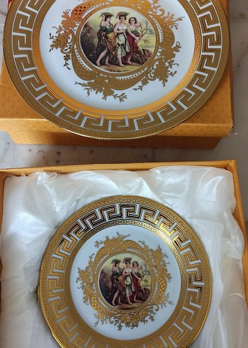 Altın Renkli Parlak Desenli Tabak Seti - Görsel 3