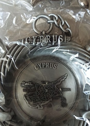 Parlak Altın Kıbrıs Temalı kül tablası - Görsel 2