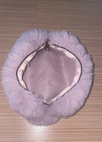 Pembe Peluş Makyaj Çantası - Görsel 2