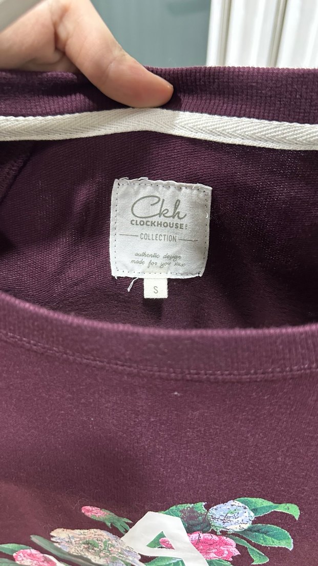 Bordo Çiçek Baskılı Kadın Sweatshirt - Görsel 4