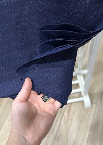 Lacivert Drapeli Kadın Şal - Görsel 2