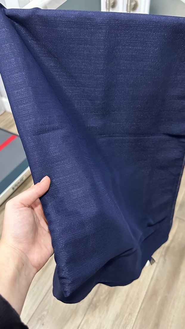 Lacivert Drapeli Kadın Şal - Görsel 3