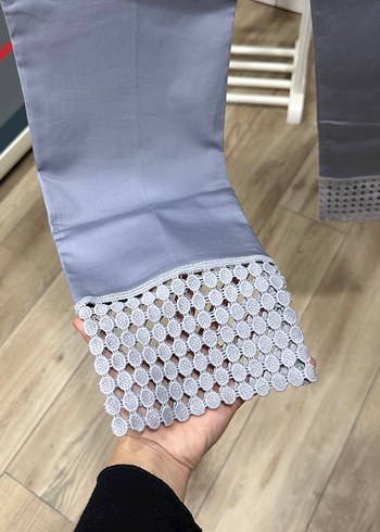 Gri Midi Kadın Kumaş Pantolon - Görsel 3