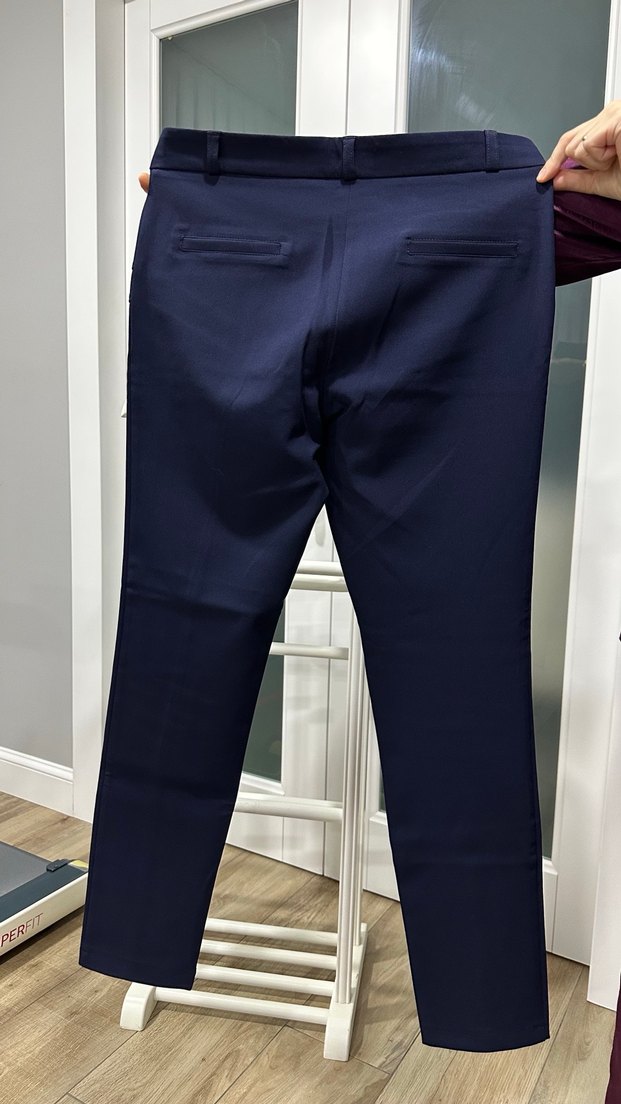 Lacivert Kadın Kumaş Pantolon - Regular Fit - Görsel 2