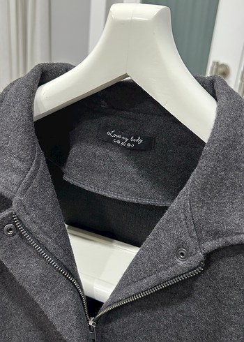 Gri Midi Kadın Kemerli Kaban - Görsel 4