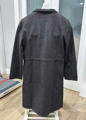 Gri Midi Kadın Kemerli Kaban - Görsel 2