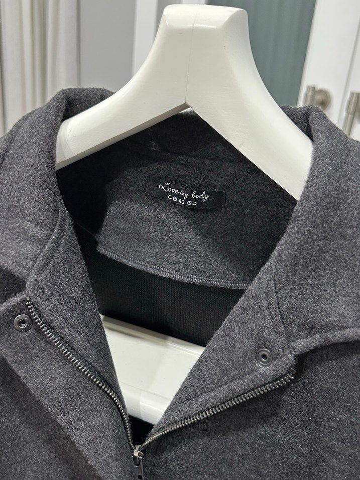 Gri Midi Kadın Kemerli Kaban - Görsel 4