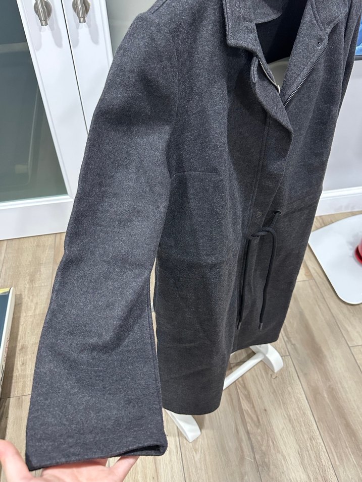 Gri Midi Kadın Kemerli Kaban - Görsel 3