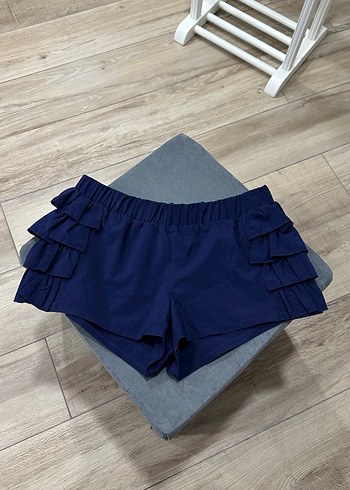 Fırfırlı Lacivert Mini Şort - Görsel 2