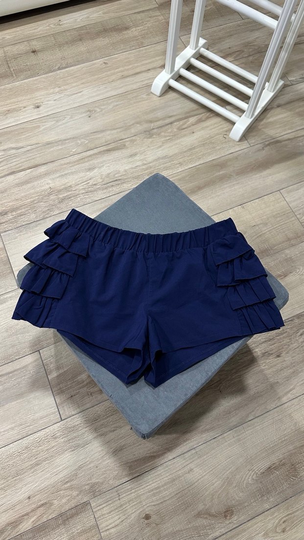 Fırfırlı Lacivert Mini Şort - Görsel 2