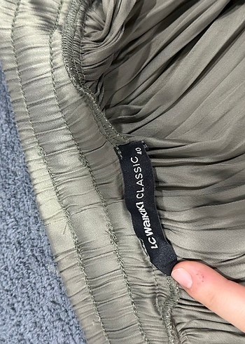 Gri Pilili Uzun Keten Etek - Görsel 2