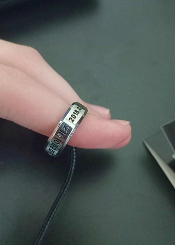 Gri Minimalist Yüzük Kolye Stray Kids Yazılı - Görsel 3