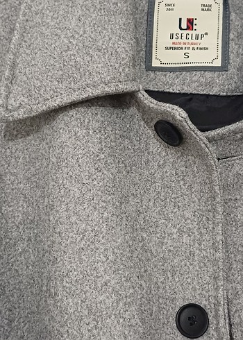 Gri Düğmeli Erkek Yün Ceket - Görsel 3