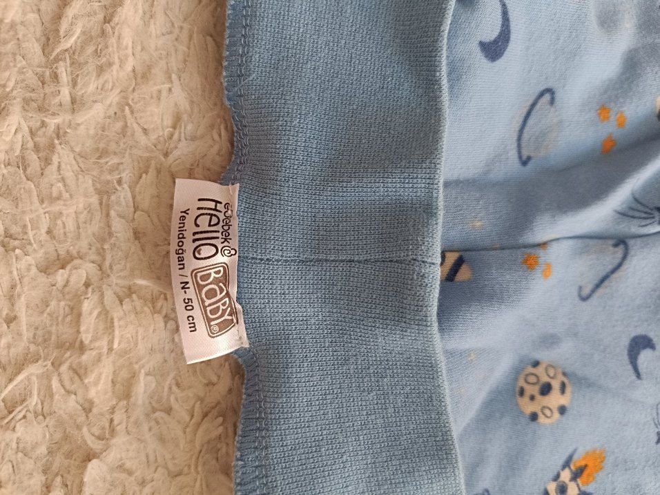 Bebek Mavi ve Krem pijama - Görsel 2