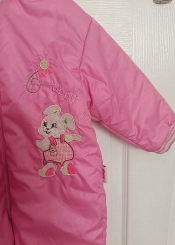 Pembe Nakışlı Kız Bebek Tulumu - Görsel 3