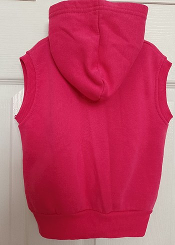 Kız Çocuk Kapüşonlu Fermuarlı Pembe Yelek - Görsel 2