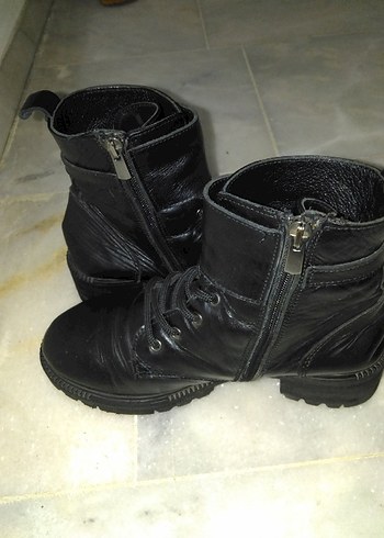 Siyah Deri Gotik Stiletto Topuklu Kadın Bot - Görsel 5