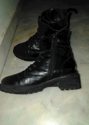 Siyah Deri Gotik Stiletto Topuklu Kadın Bot - Görsel 3