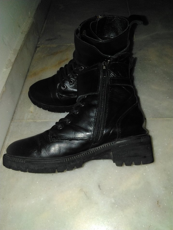 Siyah Deri Gotik Stiletto Topuklu Kadın Bot - Görsel 3