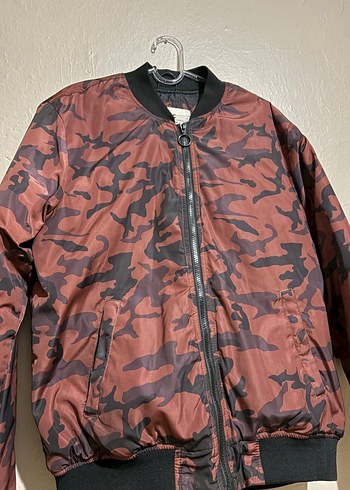 Kırmızi Kamuflajlı Erkek Bomber Ceket - Görsel 2
