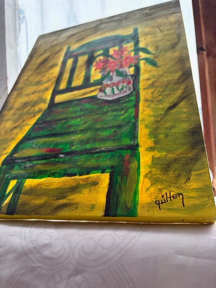 Karanlık Yeşil Sandalyeli Tablo - Görsel 3