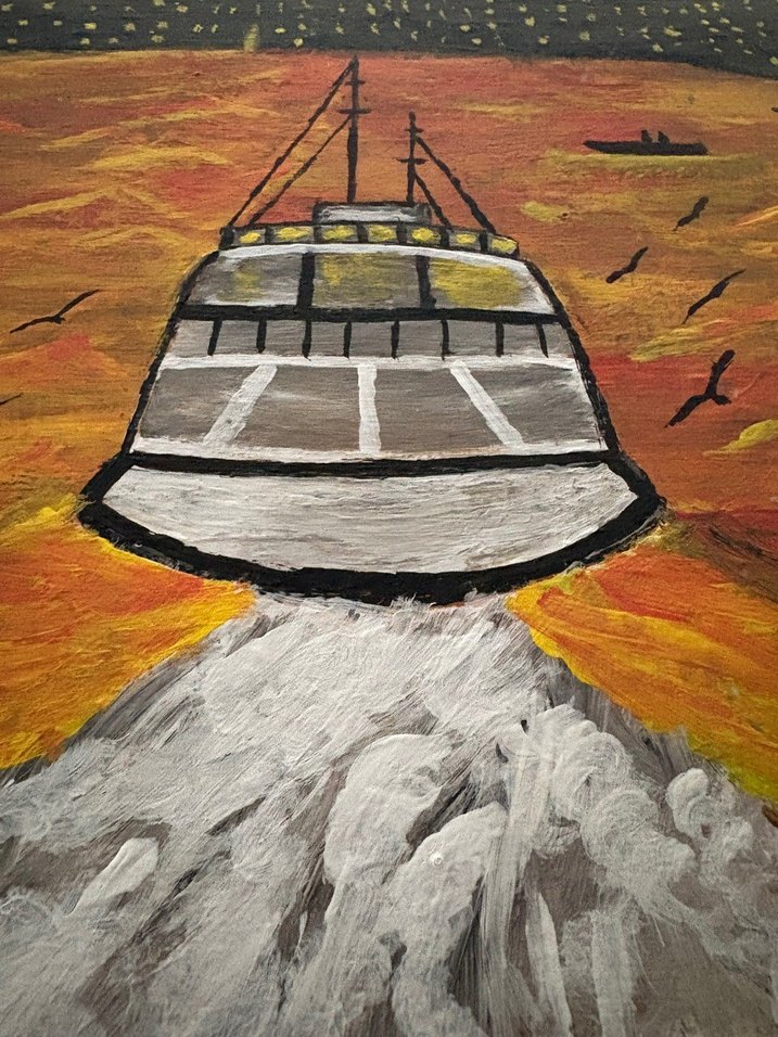 Altın Tonlarında Akşam Manzarası Tablosu - Görsel 4