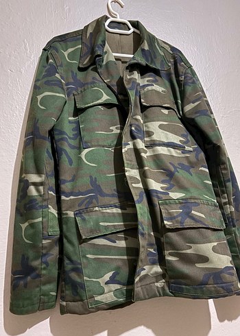 Erkek Kamuflaj Düğmeli Streetwear Ceket - Görsel 2