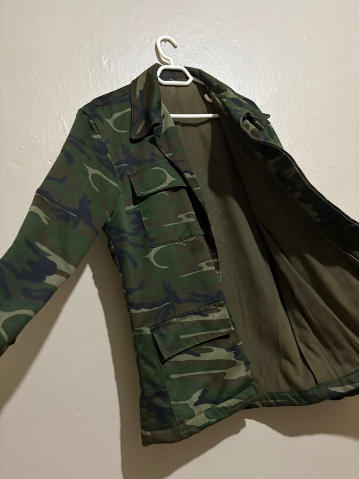 Erkek Kamuflaj Düğmeli Streetwear Ceket - Görsel 4