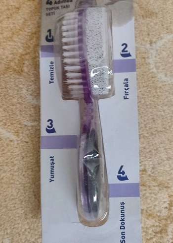 Mor ayak ponza taşı ve fırçası - Görsel 2