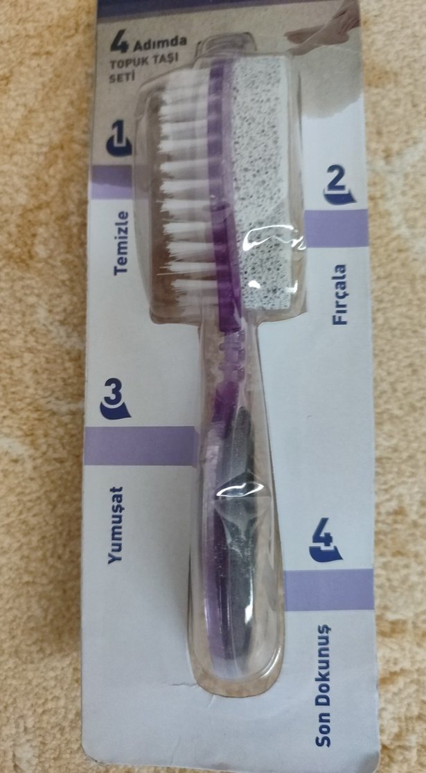 Mor ayak ponza taşı ve fırçası - Görsel 3