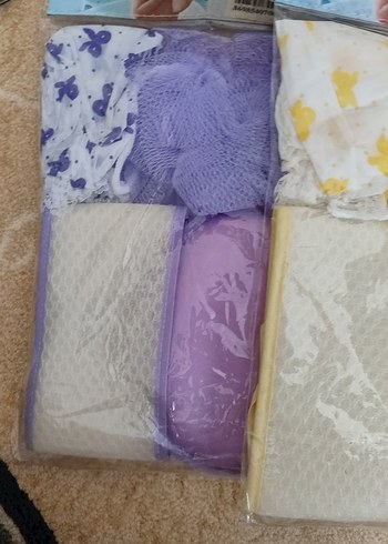 duş seti saç bonesi ,lif,kese ,sünger ile 4 parçadir - Görsel 3