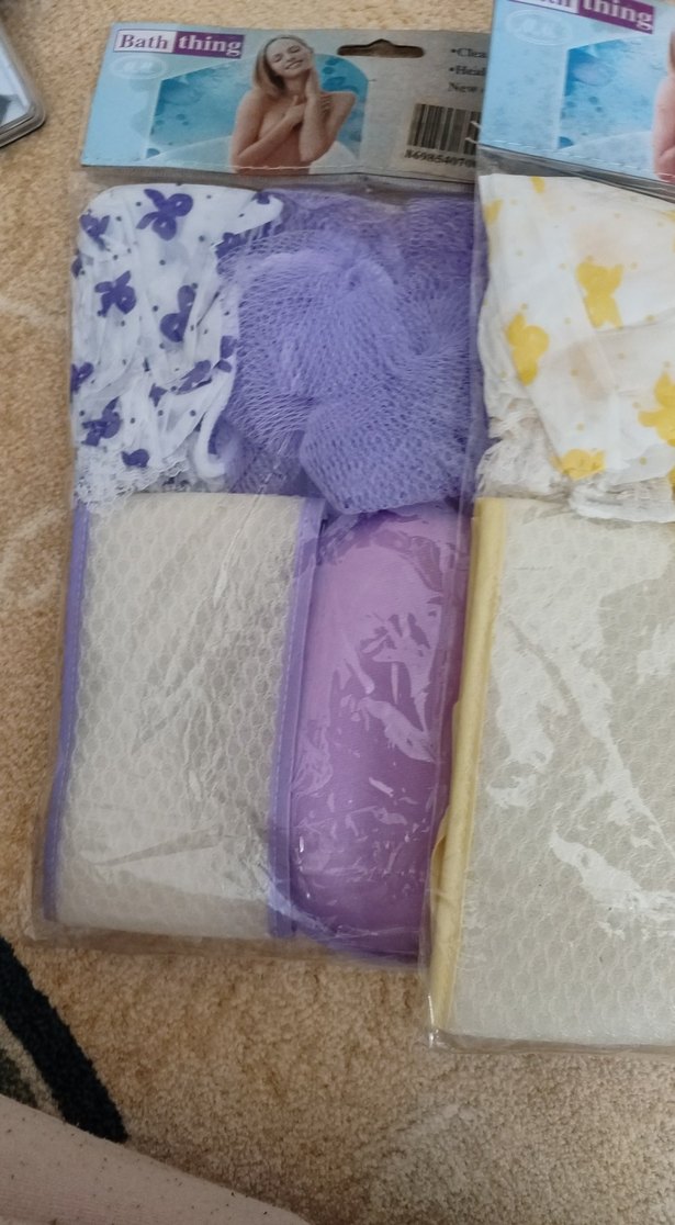 duş seti saç bonesi ,lif,kese ,sünger ile 4 parçadir - Görsel 3