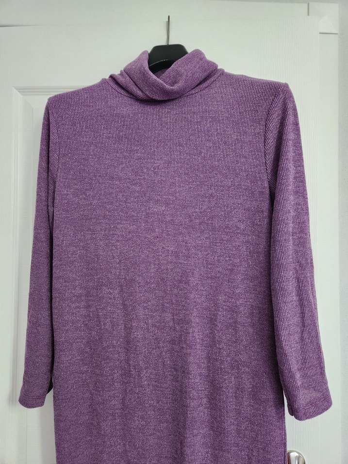 Lila triko uzun elbise - Görsel 2