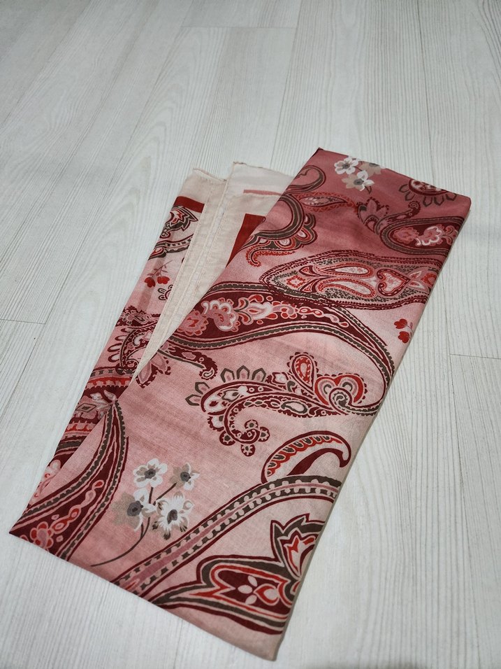 Bordo Parlak Desenli Bohem Kadın Şal - Görsel 2