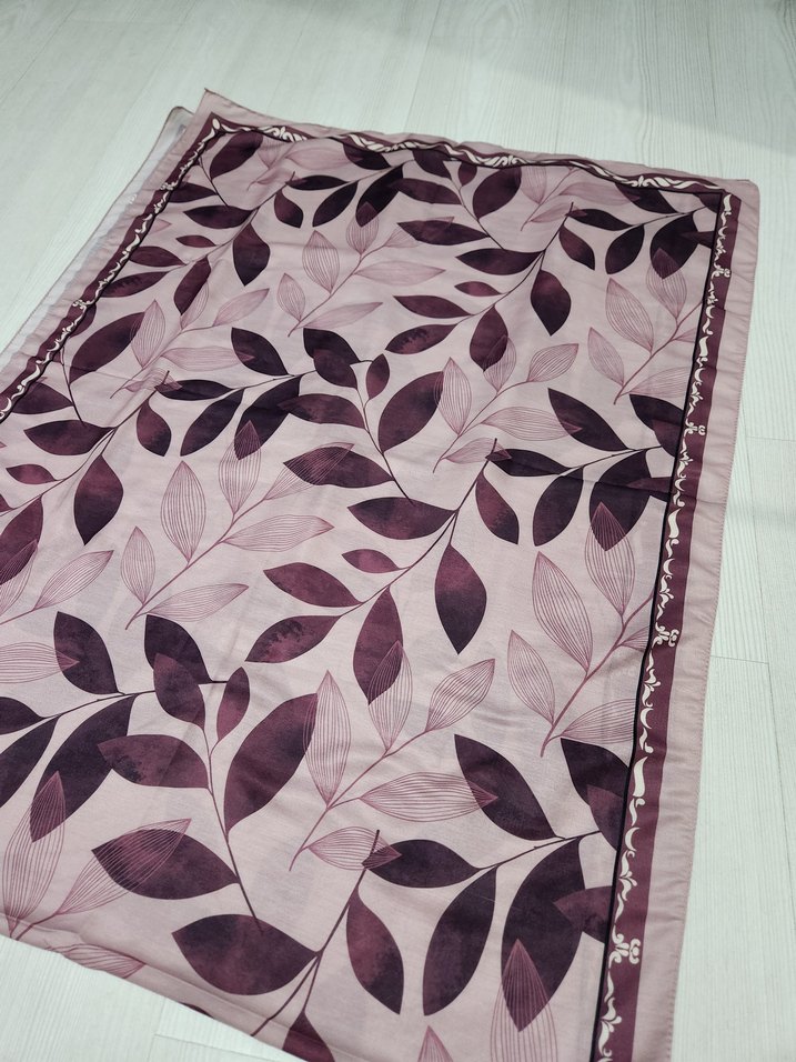 Koyu Mor Baskılı Modern şal - Görsel 2