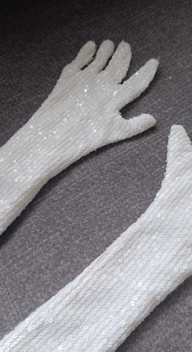 Beyaz payetli Kadın Eldiveni - Görsel 5