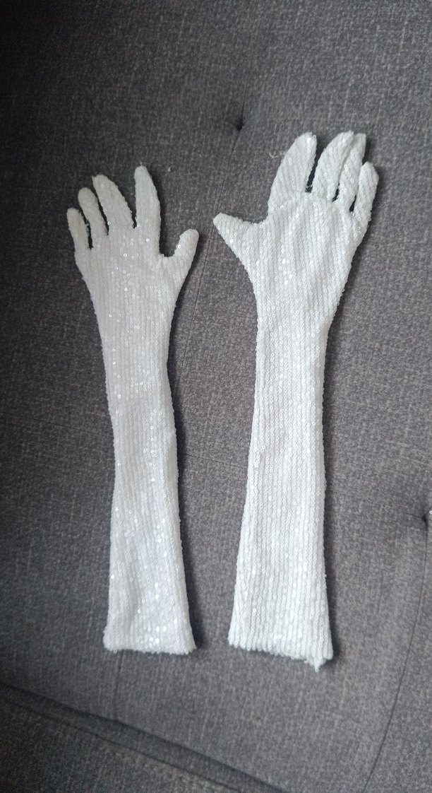 Beyaz payetli Kadın Eldiveni - Görsel 4