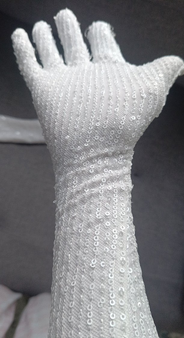 Beyaz payetli Kadın Eldiveni - Görsel 3