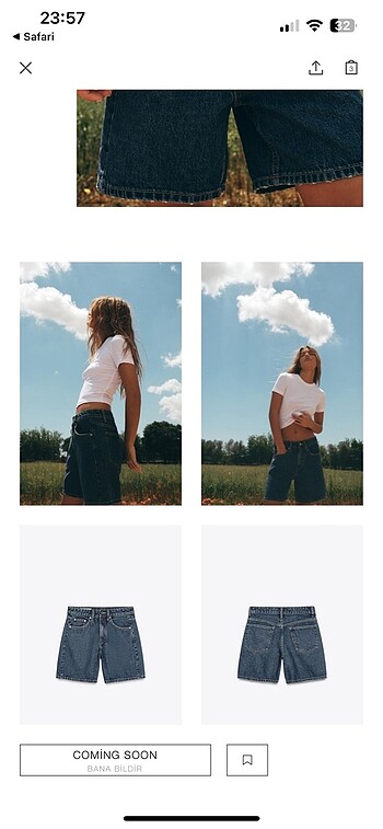 Zara Mom jean şort